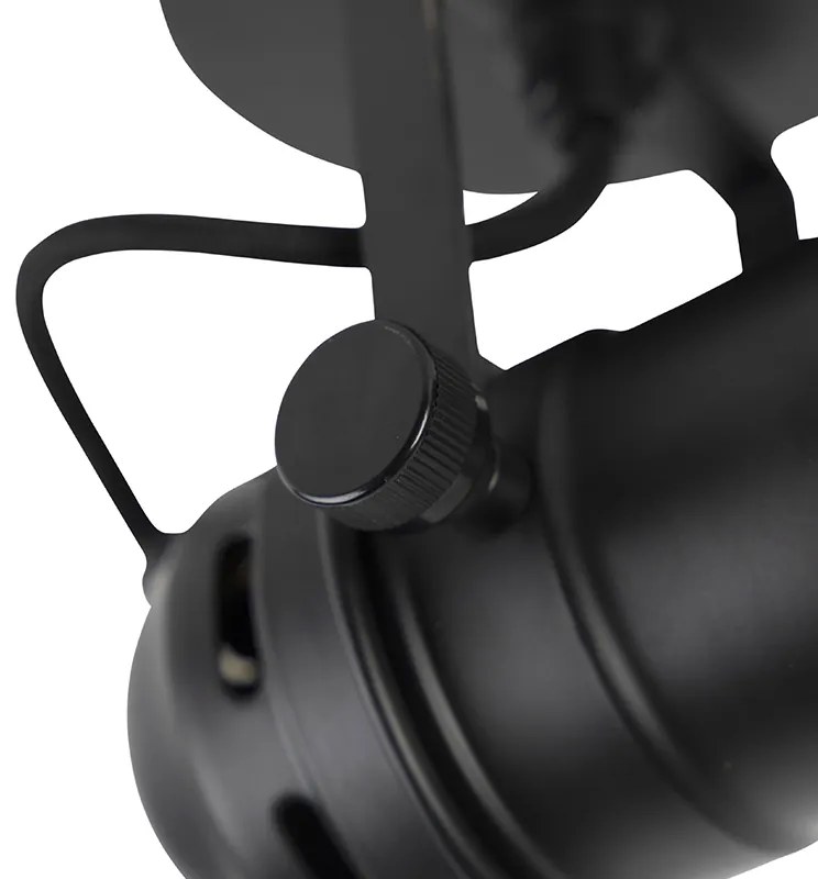 Industriele studioSpot / Opbouwspot / Plafondspot zwart GU10 met kleppen - Movie Industriele / Industrie / Industrial GU10 cilinder / rond rond Binnenverlichting Lamp