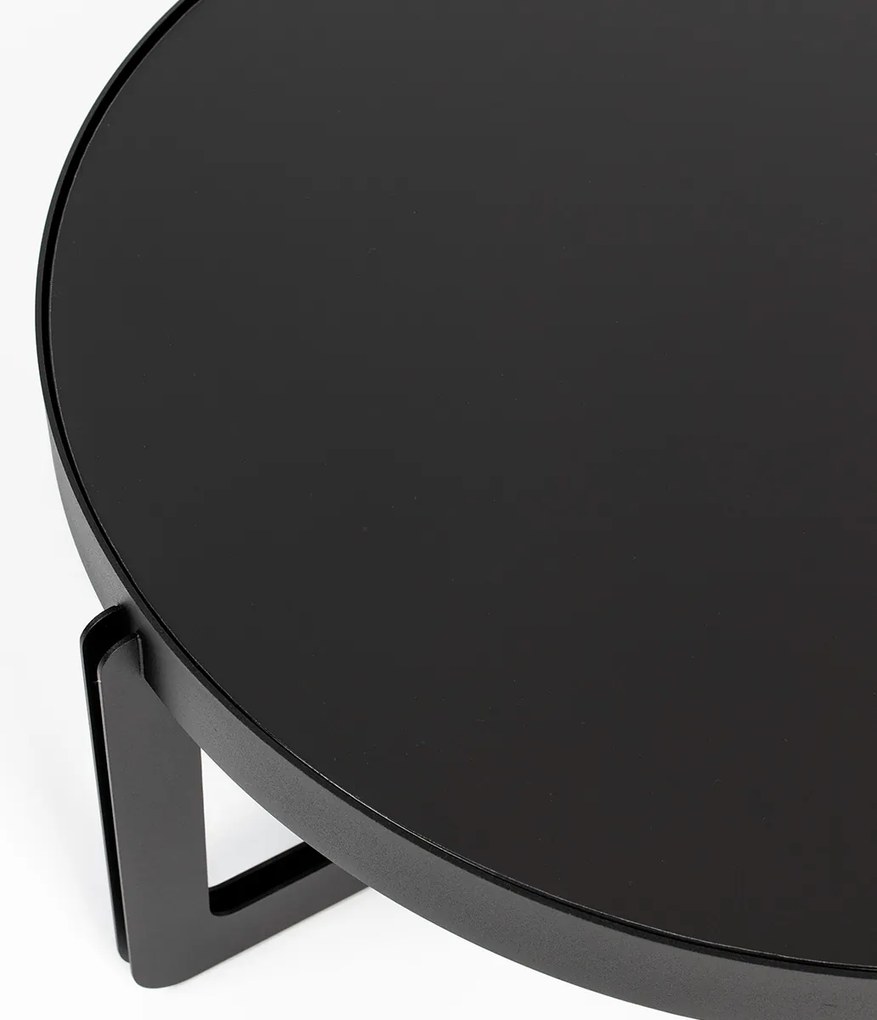 Zuiver Centre Round Black Ronde Design Salontafel Zwart - 68 X 68cm.