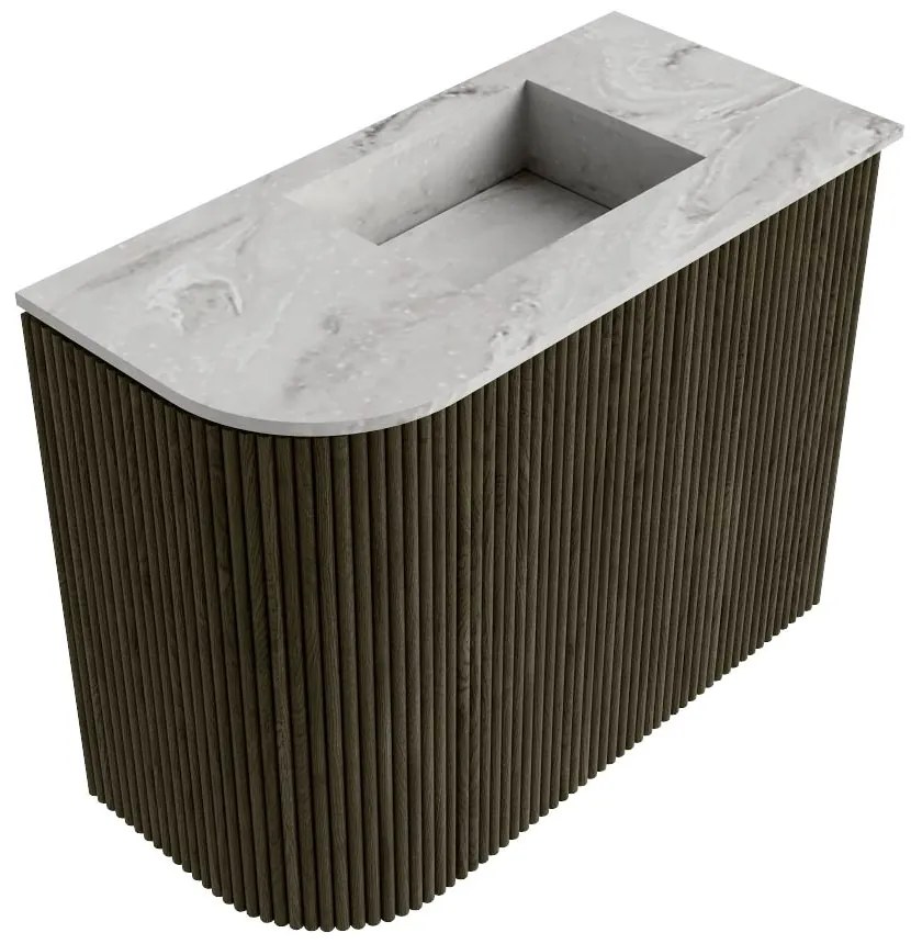 Mondiaz Joya DLux 50cm toiletmeubel ronding links shadow met wastafel faye rechts zonder kraangat glace