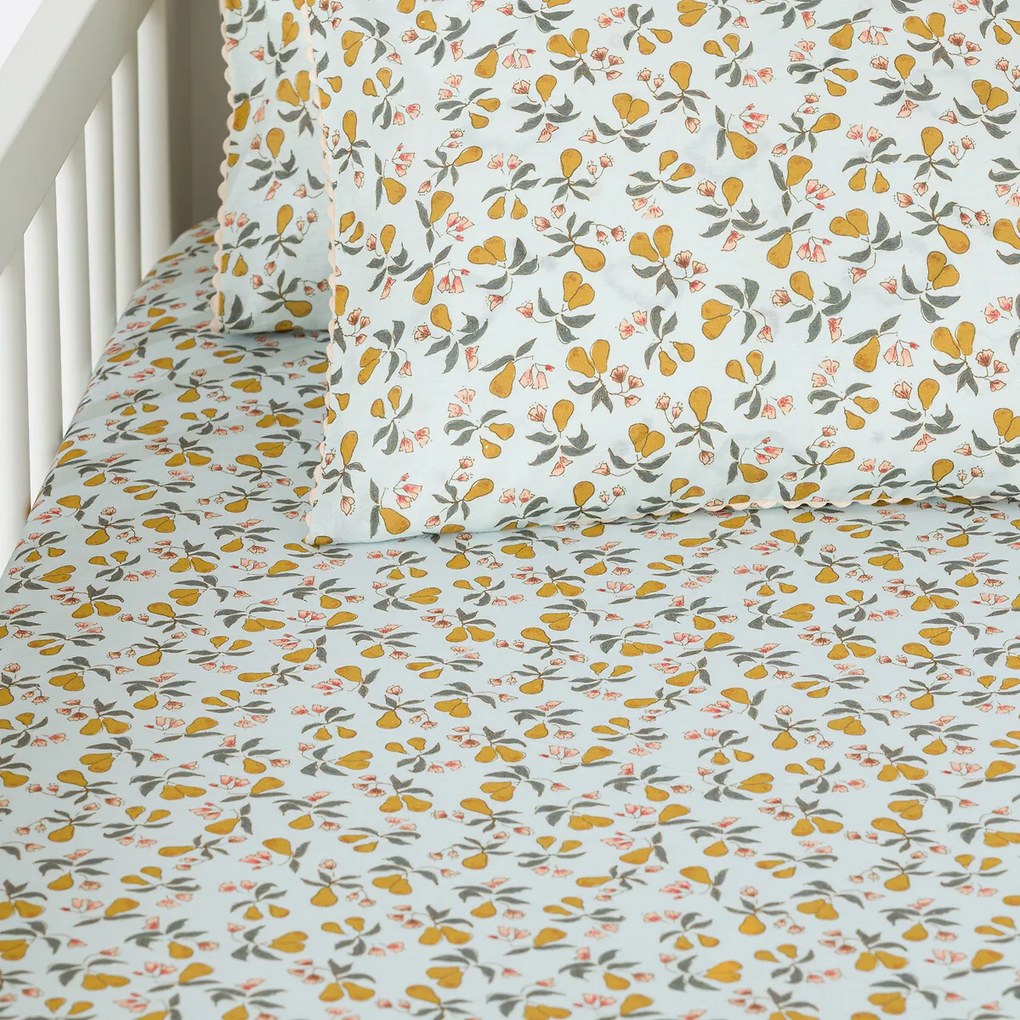 Hoeslaken 20% gerecycled katoen, Poire