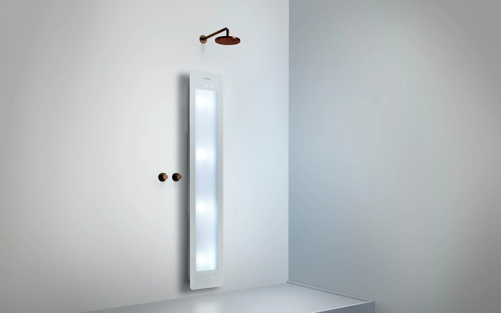 Sunshower Round Plus Large White infraroodlamp en UV 33x185x10cm opbouw