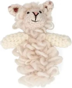 Vingerpopje, schaap, wol, 9 cm