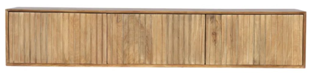 Starfurn Madison Naturel Hangend Tv-meubel Mangohout Ribbels 160 Cm - 160x35x30cm.