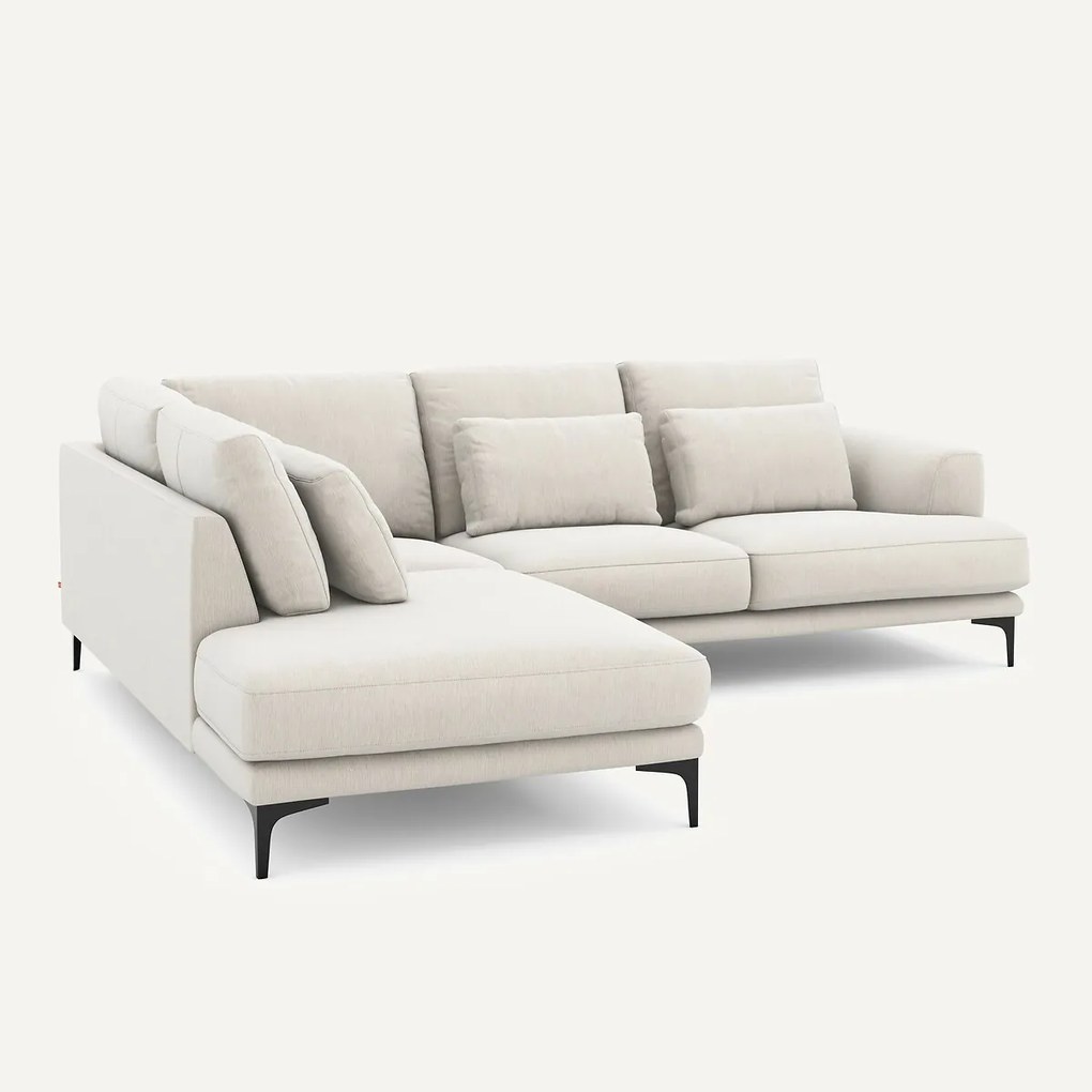 Hoekbank links fluweel chenille Marsile