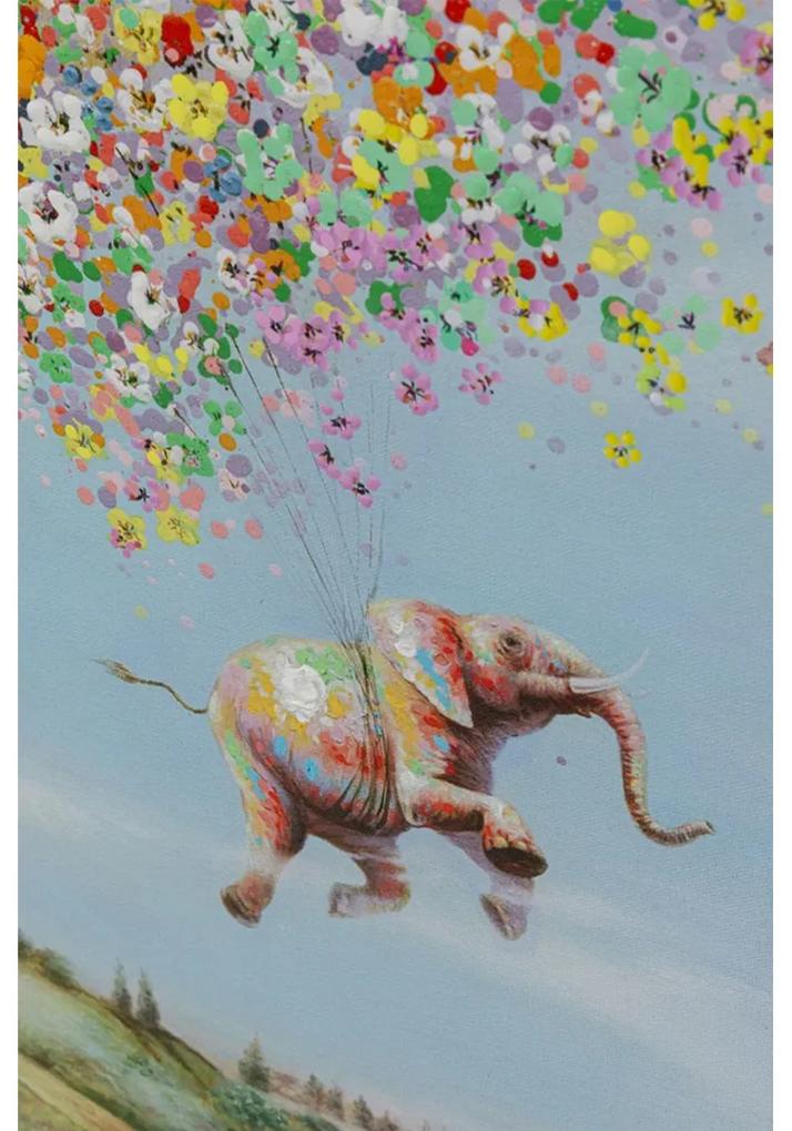Kare Design Flying Elephant In Day Kleurrijk Schilderij Olifant 120x160