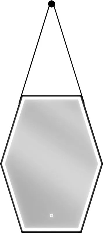 Mexen Orla badkamerspiegel verlicht 60 x 80 cm, LED 6000K, antivries, zwarte lijst - 9815-060-080-611-70