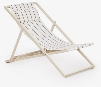 Opvouwbare Stalen Hangmat Met Kussen Jensy Gletsjerwit - Marineblauw - Sklum