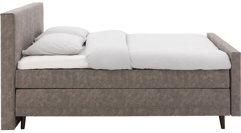 Goossens Boxspring Compleet Forma Frame, Vlak 160 x 200 cm(=2x 80 x 200 cm)+ hoofdb.+vtbord, 2x matras e.stevig pocketv., 1 x topper luxafoam