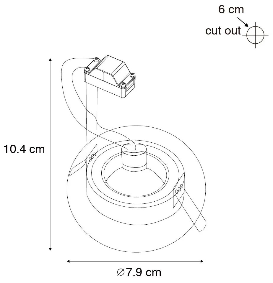 Set van 12 inbouwspots wit rond GU10 50mm IP44 - Xena Modern GU10 IP44 Binnenverlichting Lamp