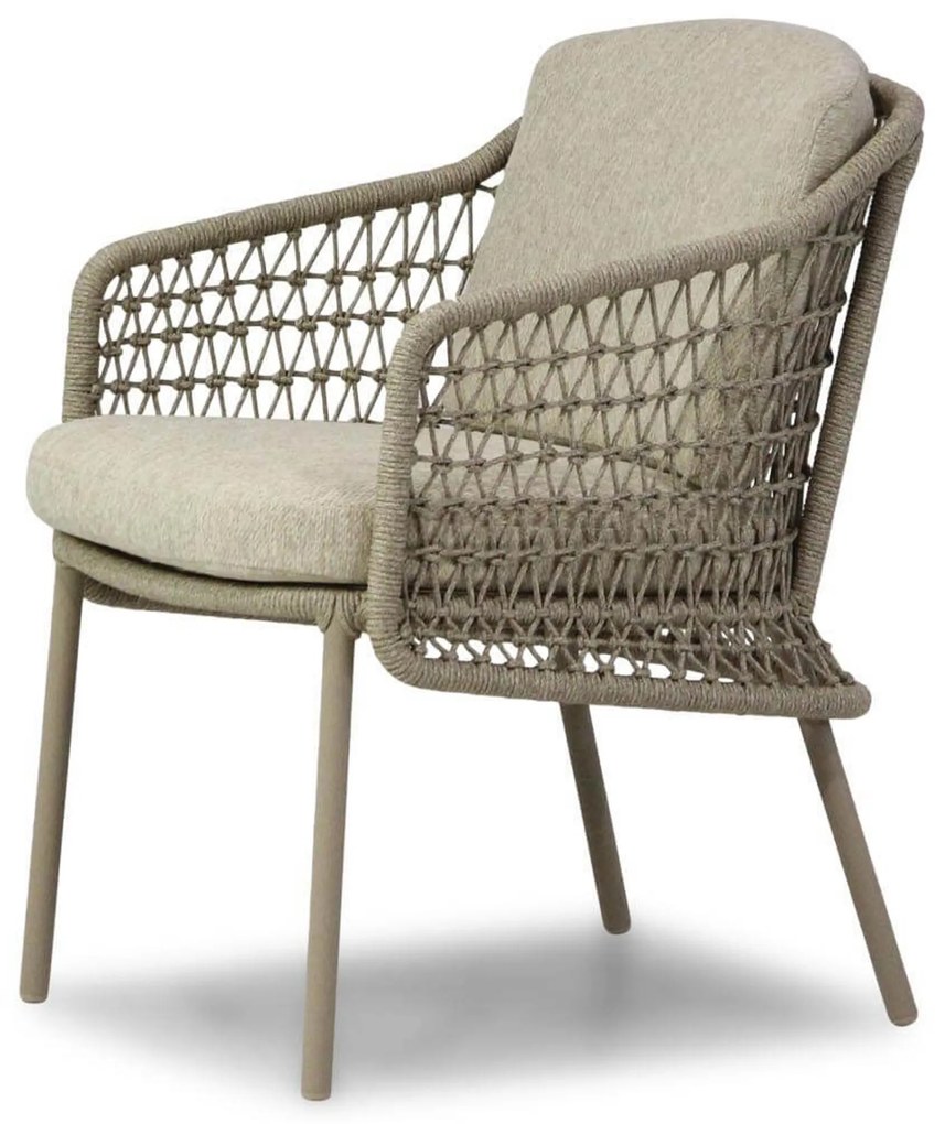 Tuinset Ronde Tuintafel 4 personen Rope Taupe 4 Seasons Outdoor Puccini/Sand