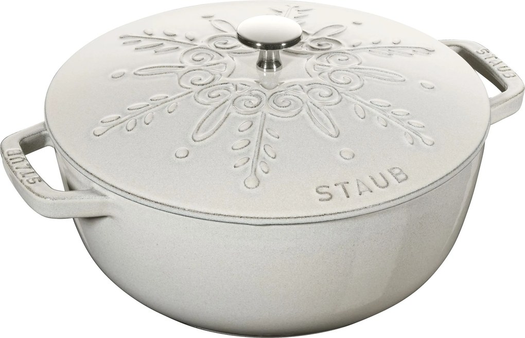 Staub La Cocotte Braadpan snowflake 24 cm / 3,6 l, Rond, White truffle - La Cocotte - Staub