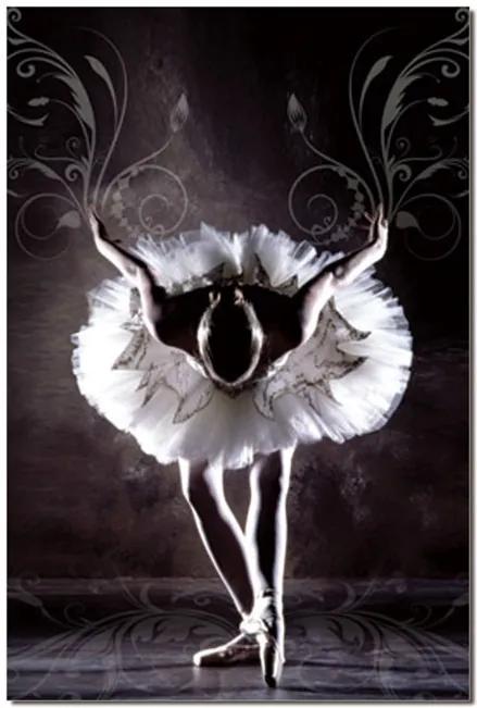 Black & White Ballerina Schilderij, (80 x 120 cm)