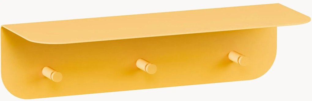 Metalen wandrek Malou met haken en hoedenplank