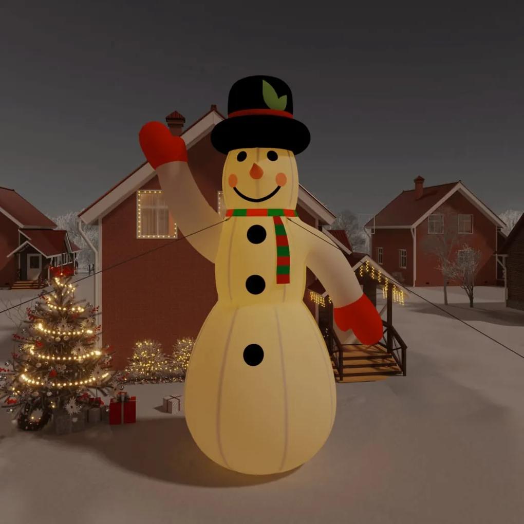 vidaXL Sneeuwpop opblaasbaar met LED's 805 cm