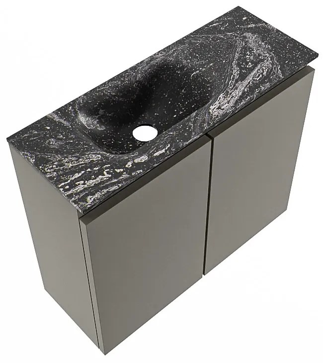 Mondiaz Ture DLux toiletmeubel 60cm smoke met wastafel lava links met kraangat