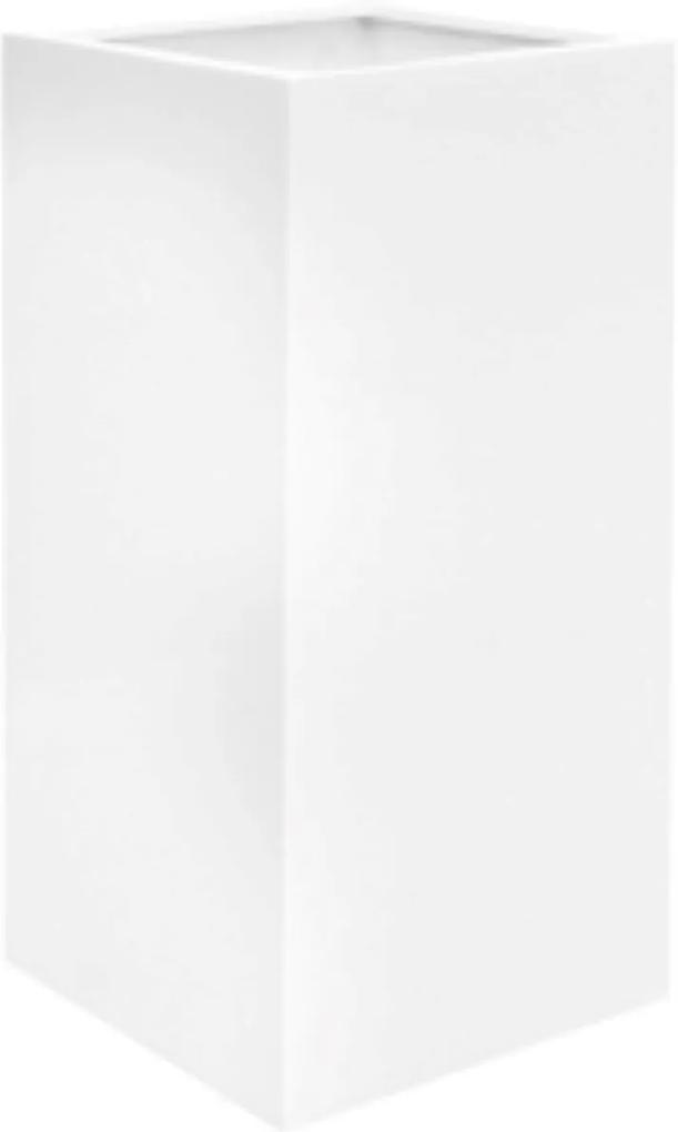 Bloempot Bouvy xl essential 50x50x100 cm glossy white driehoekig