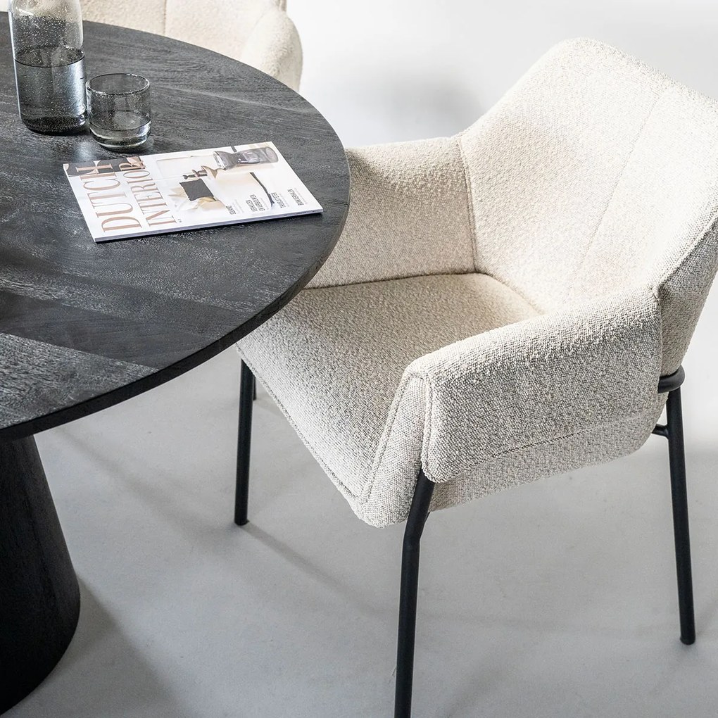 Ronde Eettafel Zwart 130 Cm - 130 X 130cm.