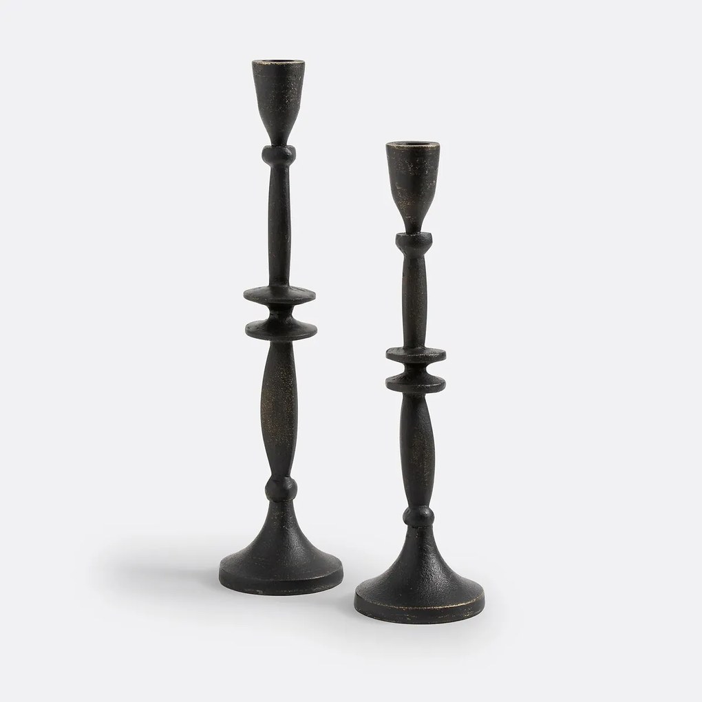 Set van 2 kandelaars in aluminium Elda