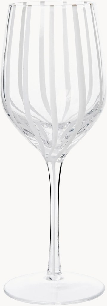 Handgeblazen witte wijnglas Stripe