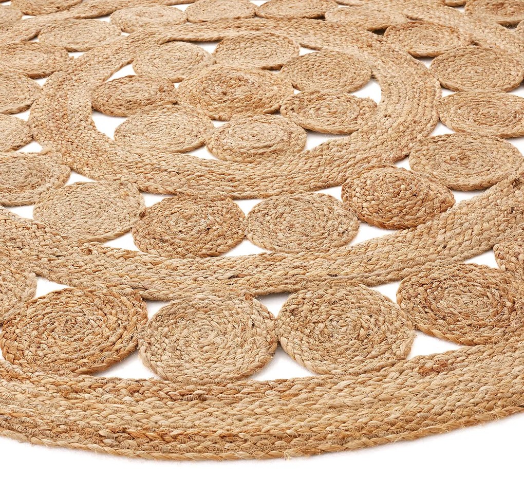 Rond vloerkleed in jute, Aftas