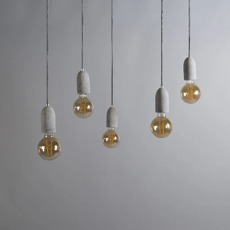 Industriële hanglamp grijs beton - Cava 5