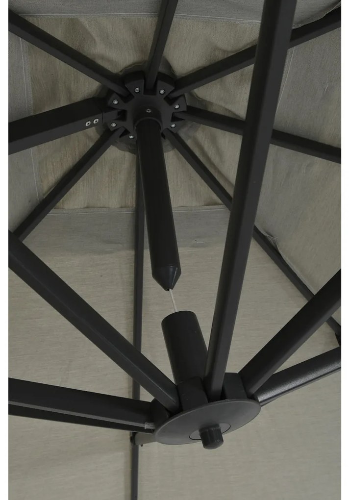 Garden Impressions Zweefparasol Hawaii Deluxe 300x300 - donker grijs - zand