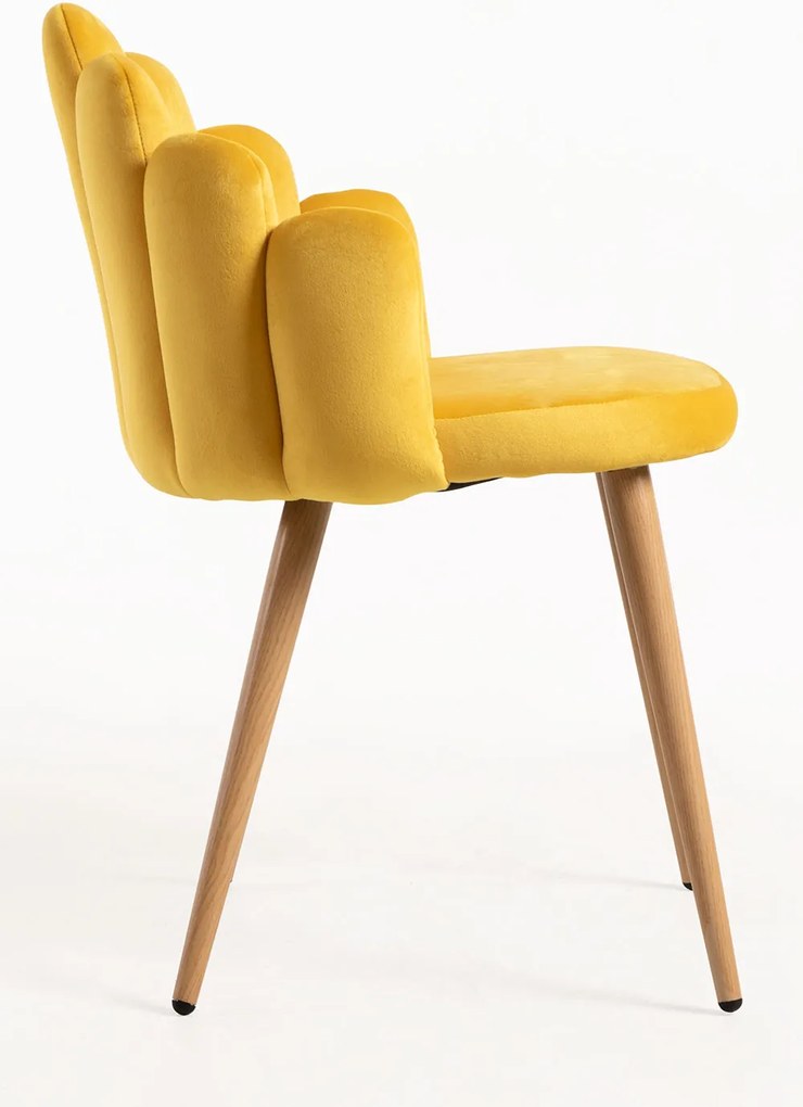 Set 4 Fluwelen Handstoelen