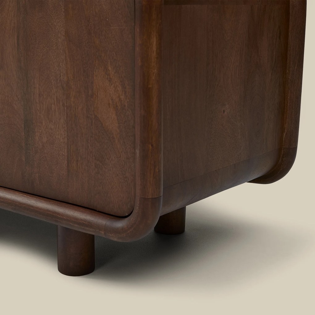 Tv-meubel Hout Met Ronde Hoeken 200 Cm - 200x43x50cm.