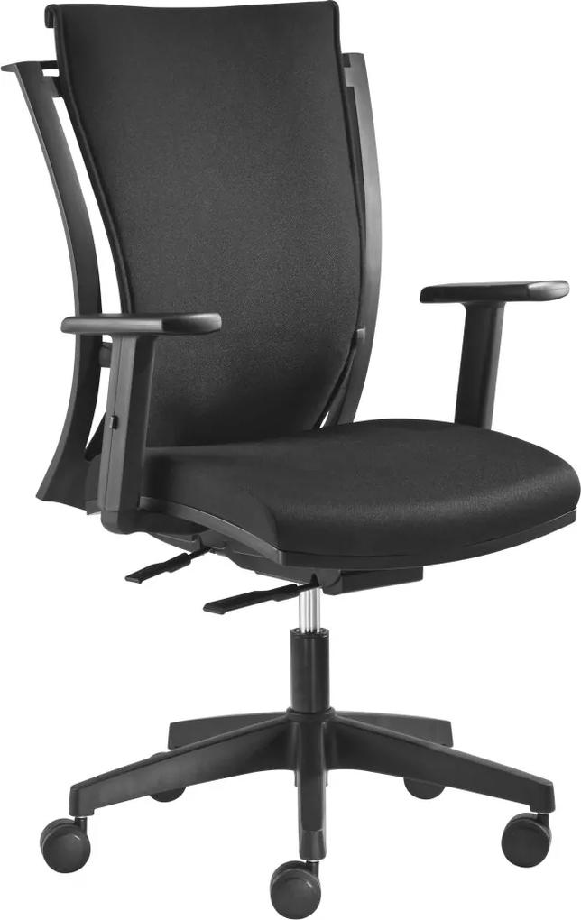24Designs MaxiFlex Bureaustoel - Stof Zwart - Zwarte Kruispoot