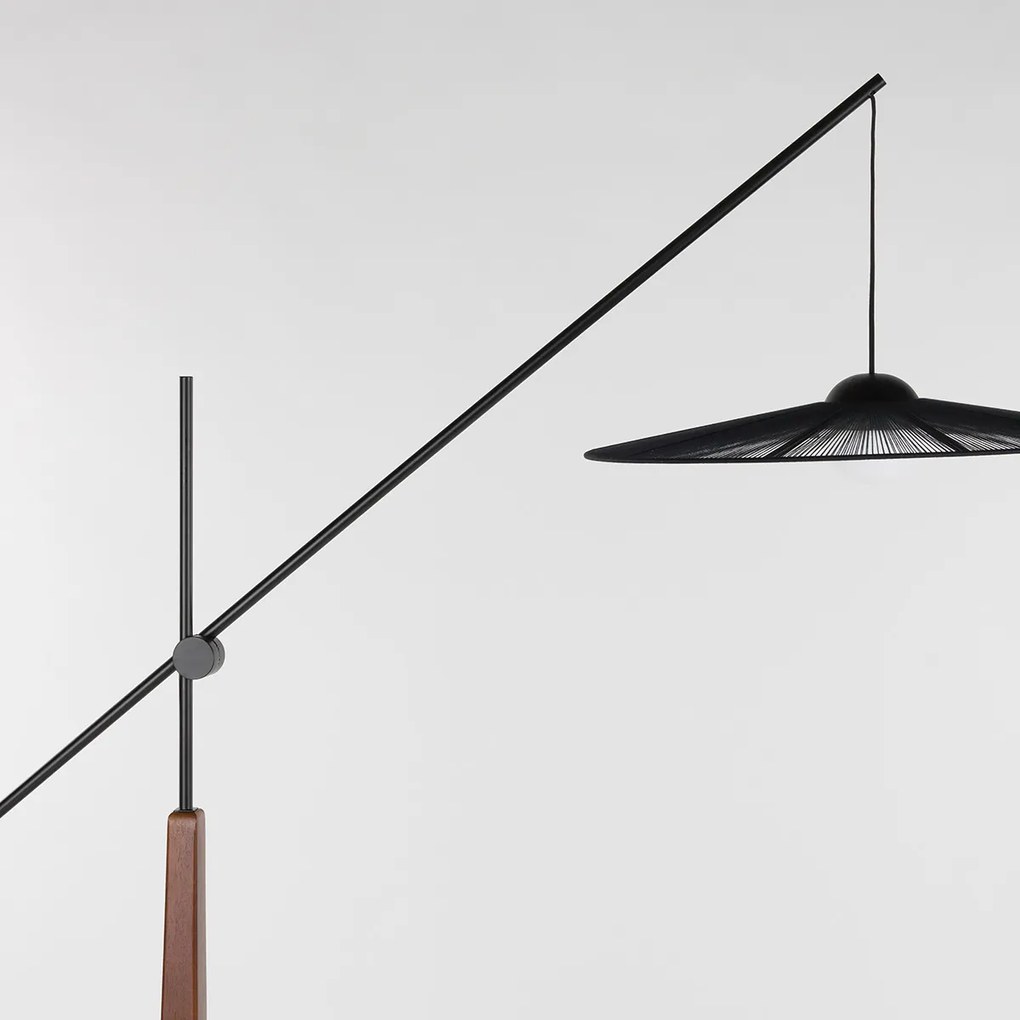 Zuiver Belle Black Design Vloerlamp Verstelbaar Walnoot Zwart