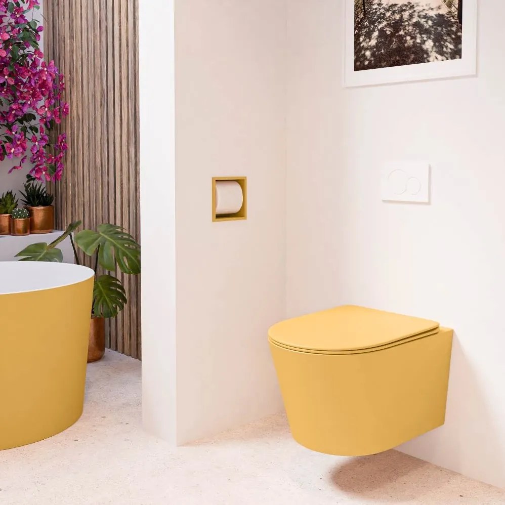 Mondiaz Lavie toiletpot randloos met softclose zitting ocher