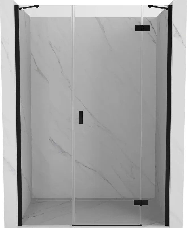 Mexen Mist-H douchedeur scharnierend rechts 145 cm, transparant, zwart - 8A5-145-001-70-00-P