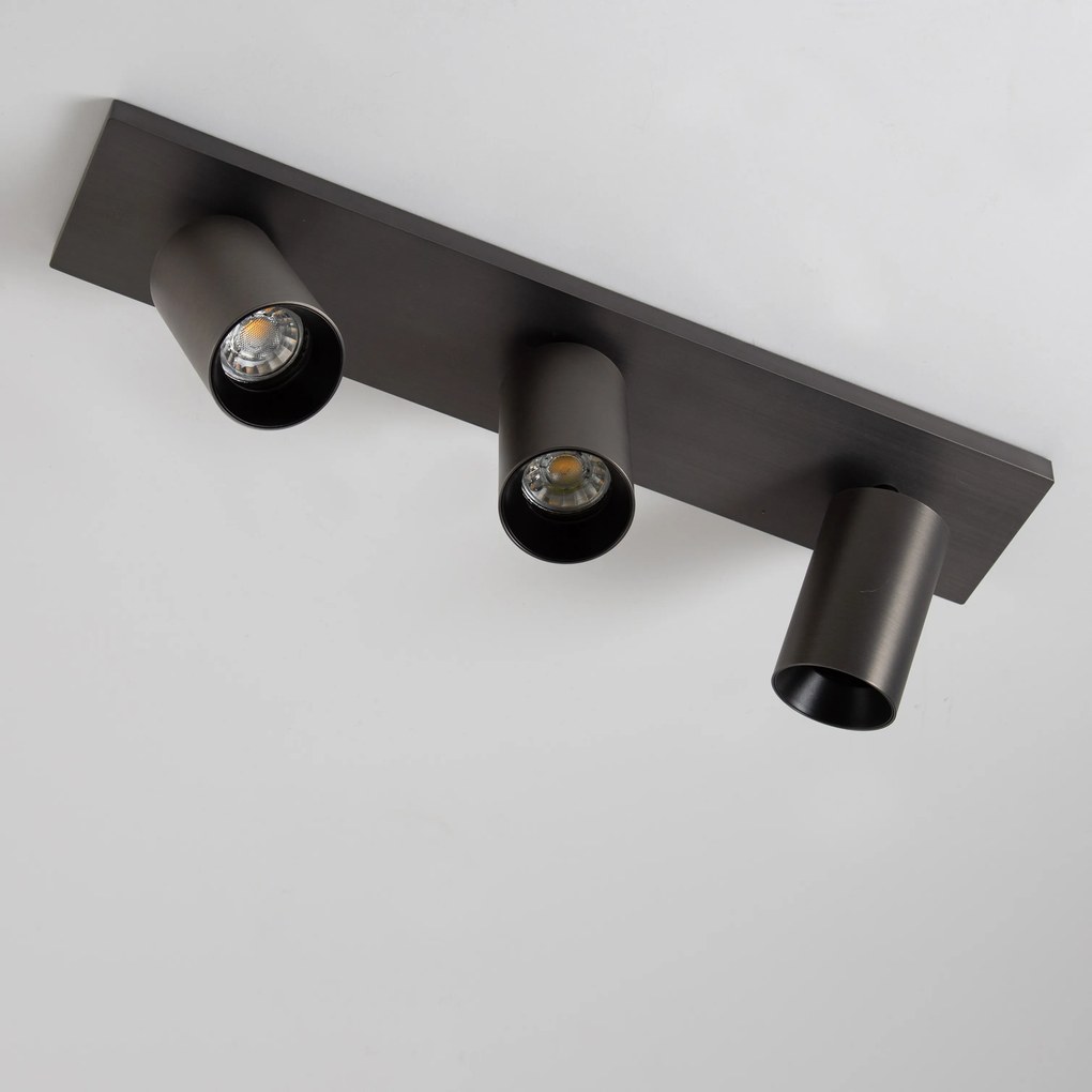 Lynn 3 Opbouwspot Gun Metal met Smart RGB LED