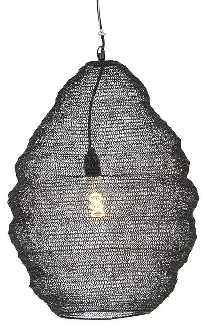 Eettafel / Eetkamer Oosterse hanglamp zwart 45 cm - Nidum LOosters E27 rond Binnenverlichting Lamp