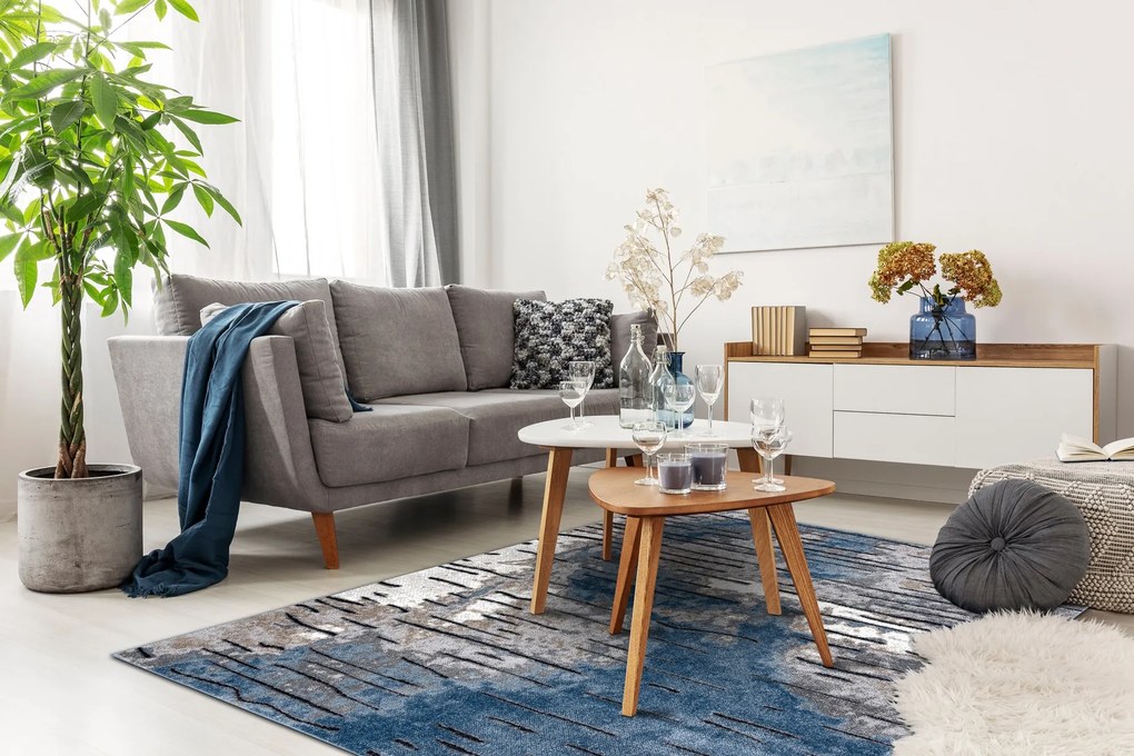 Tapijt modern COZY 8876 Rio - Structureel, twee poolhoogte , blauw