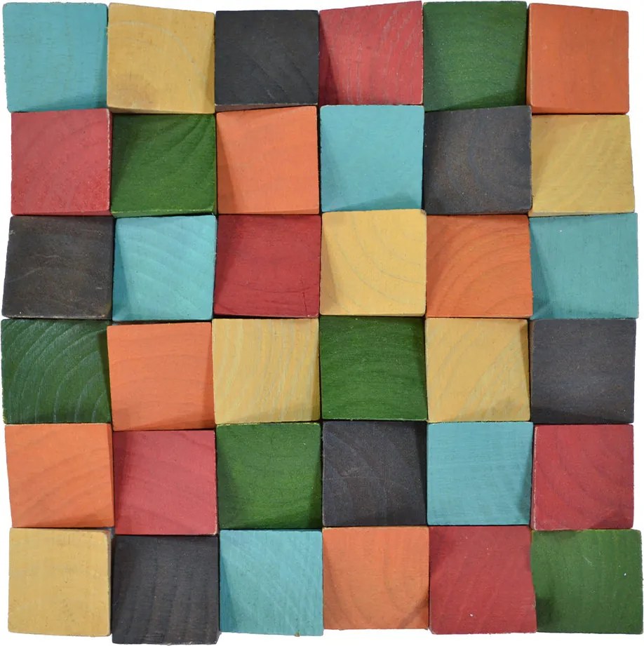 Houten Mozaïekpaneel | Dark Pine | 30×30 cm | Hout | Tegel