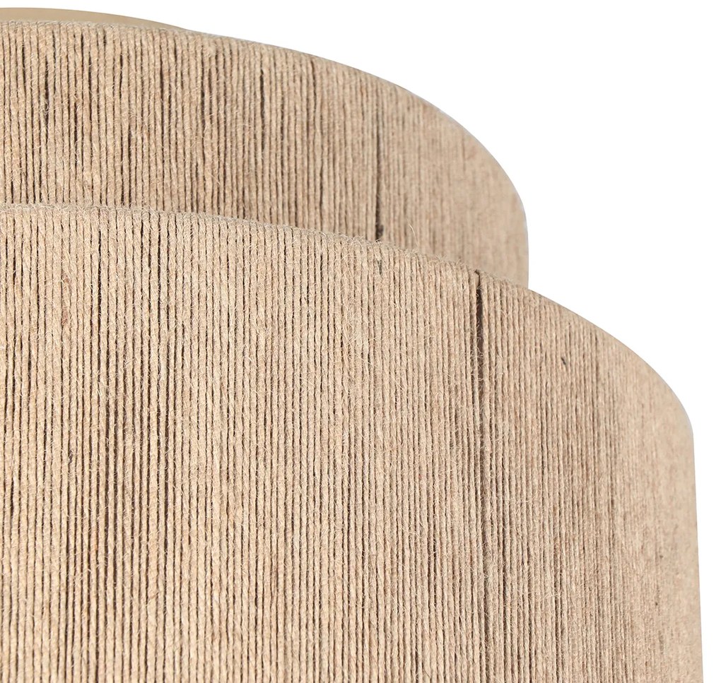 Japandi plafondlamp bruin met touw - SmilleJapandi E27 Scandinavisch rond Binnenverlichting Lamp