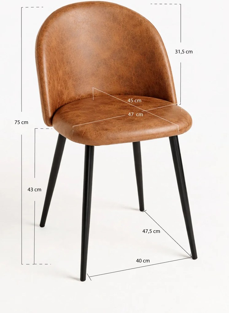 Zwarte Teok Vintage Kunstlederen Stoel