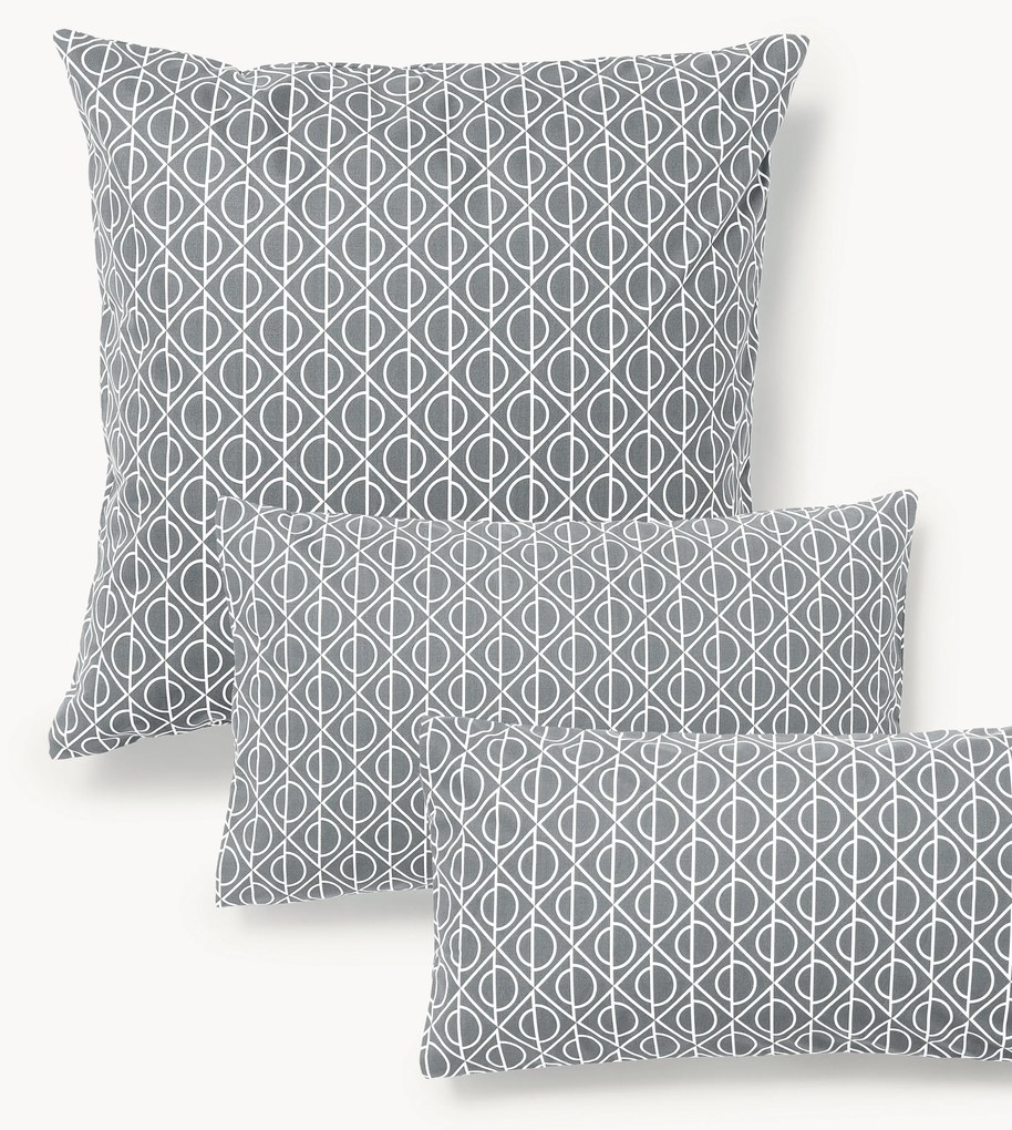 Katoenen kussenhoes Jella met geometrische print