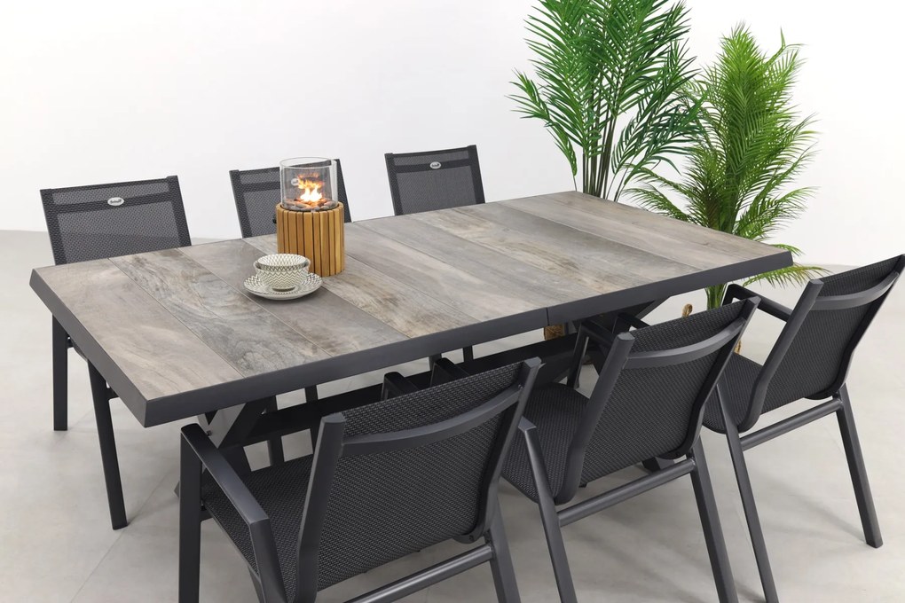 Hartman Napoli/Ottowa 205-265x100 cm. - 7-delige stapelbare tuinset