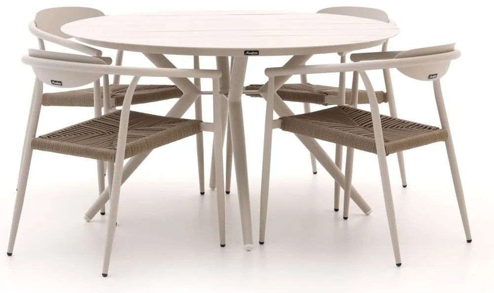 Manifesto Cavone/Sora ø 127cm dining tuinset 5-delig stapelbaar