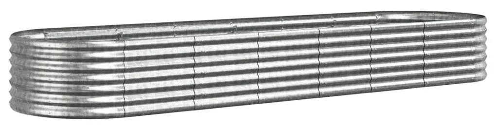 vidaXL Plantenbak 296x80x36 cm gepoedercoat staal zilverkleurig