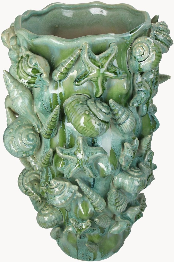 Steengoed vaas Shell, H 39 cm