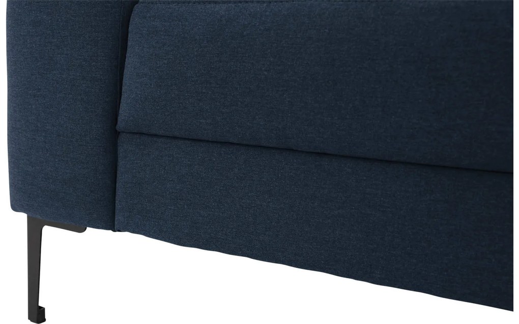 Goossens Bank Coco blauw, stof, 2,5-zits, stijlvol landelijk met ligelement rechts