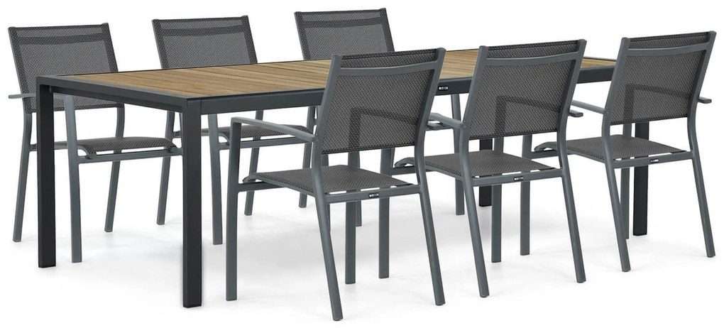Tuinset 6 personen 240 cm Aluminium Grijs Lifestyle Garden Furniture Sella/Valence