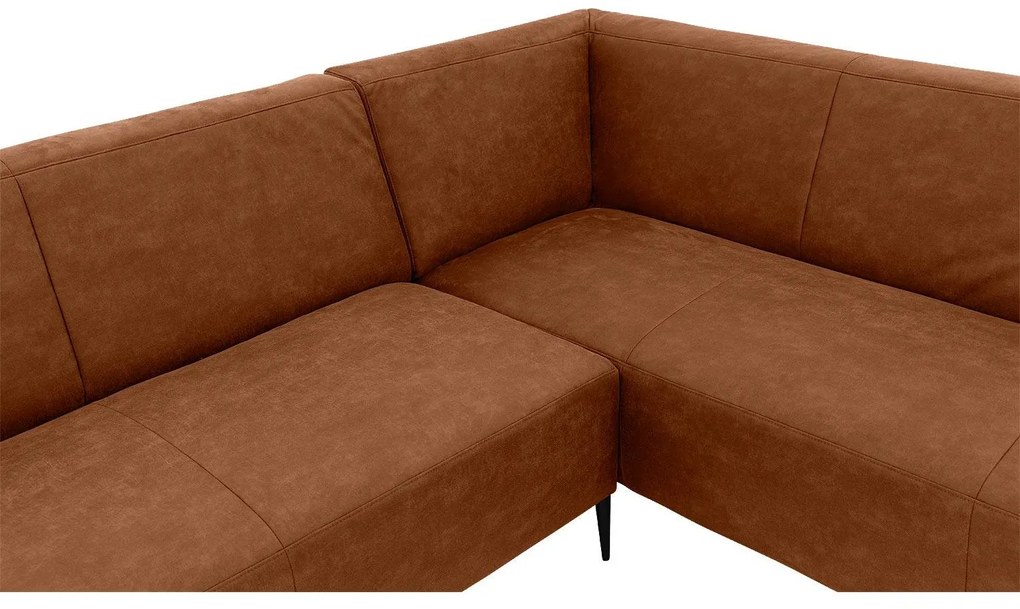 Goossens Key West cognac, micro leer, 2-zits, modern design met ligelement rechts