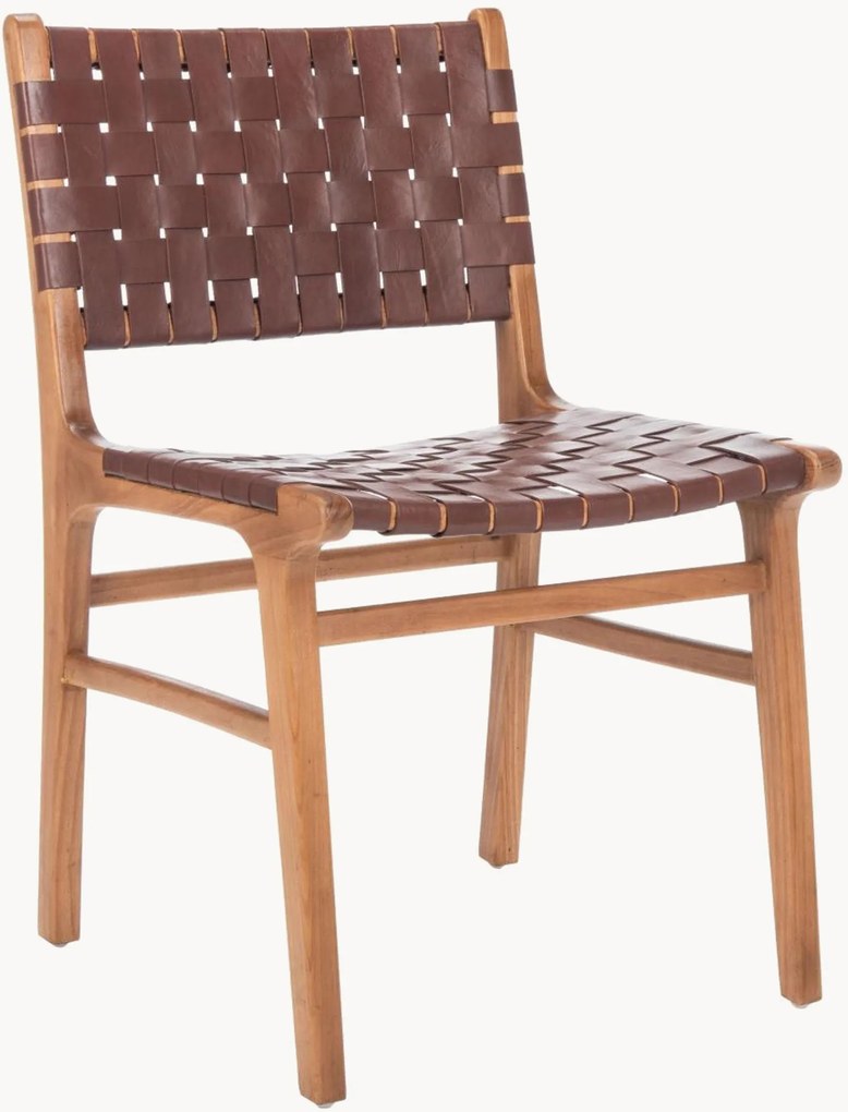 Eetkamerstoelen Taka van mindihout/leer, 2 stuks