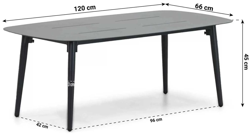 Stoel en Bank Loungeset 4 personen Aluminium/wicker Grijs Lifestyle Garden Furniture Nice