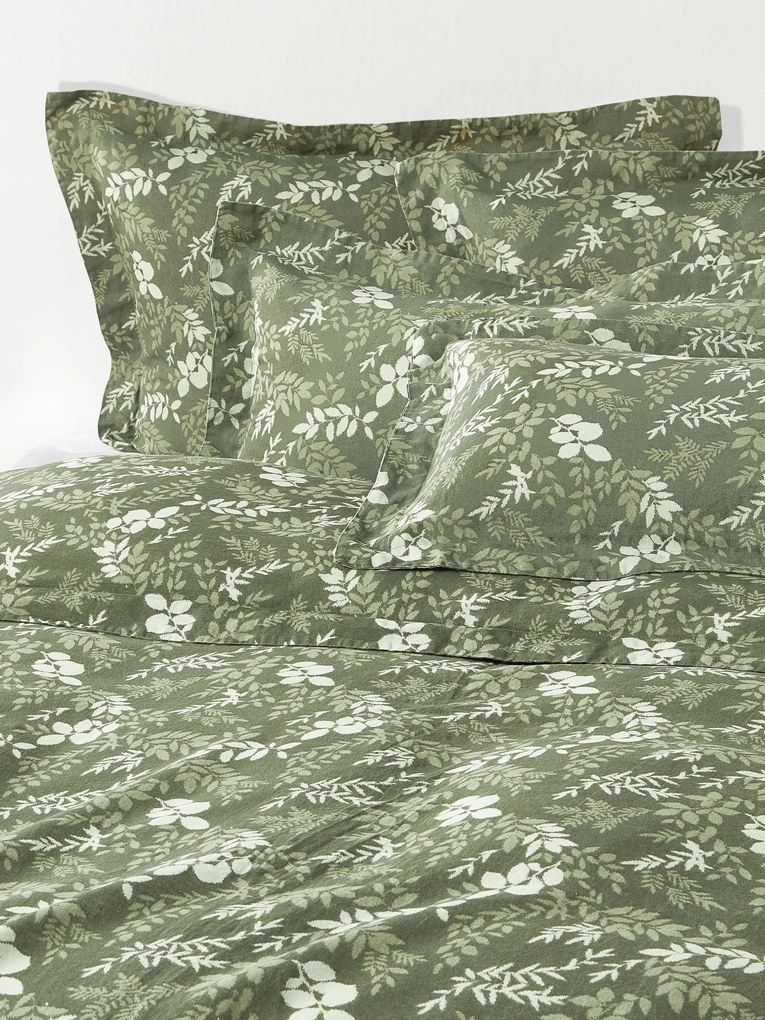 Dekbedovertrek Pola met bladprint