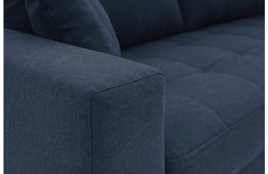 Goossens Bank Coco blauw, stof, 2,5-zits, stijlvol landelijk met ligelement rechts